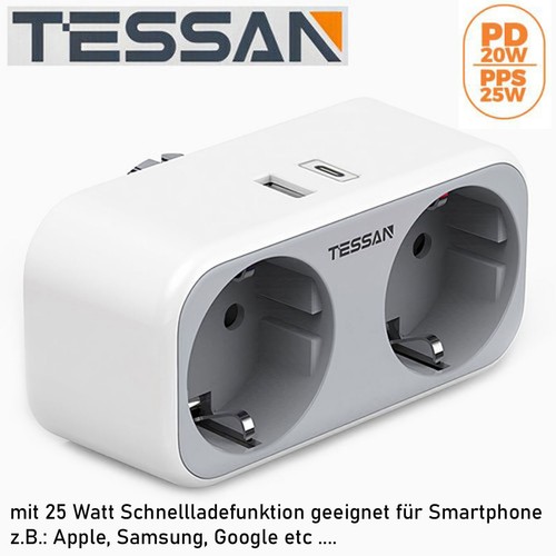 Fach mehrfachsteckdose mit - 2-fach,