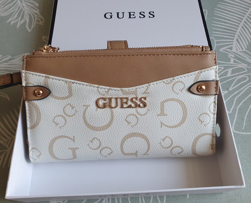 Guess geldbörse beige weiss - -,