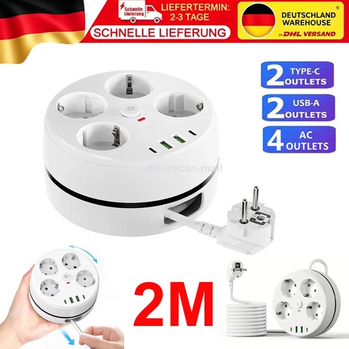 Runde steckdosenleiste mit - mit, 4