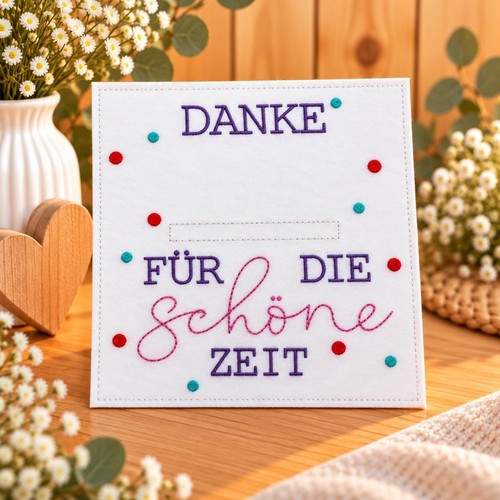 Dankekarte mit geldfach - dankekarte,